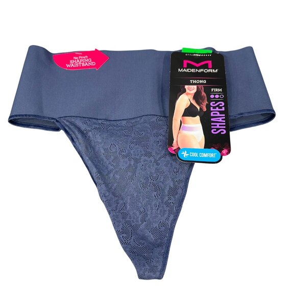 Maidenform Other - Maidenform Womens Size Large Shaper Thong Firm Control Lace Navy Blue New